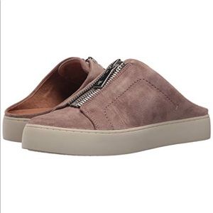 Frye Lena zip backless mules sz 7.5 dusty rose